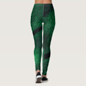 Leggings Plumes Vertes, Belle Texture Motif. (Dos)