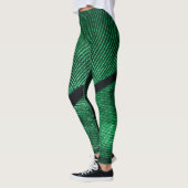 Leggings Plumes Vertes, Belle Texture Motif. (Gauche)
