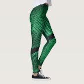 Leggings Plumes Vertes, Belle Texture Motif. (Droite)