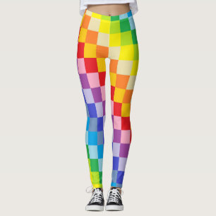 Leggings Plus large arc-en-ciel carré de spectre