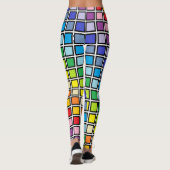 Leggings Plus larges carrés d'arc-en-ciel de spectre (Dos)
