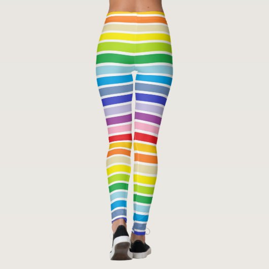 Leggings Plus larges rayures d'arc-en-ciel de spectre (Dos)