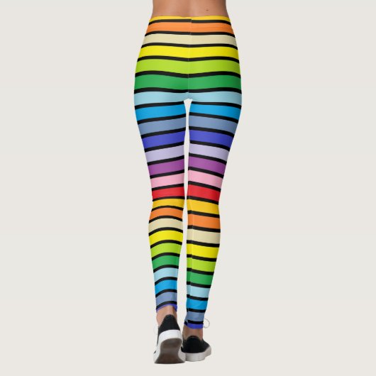 Leggings Plus larges rayures d'arc-en-ciel de spectre (Dos)