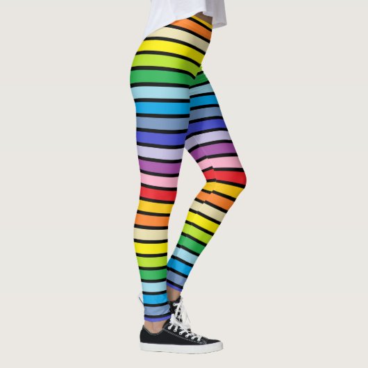 Leggings Plus larges rayures d'arc-en-ciel de spectre (Droite)