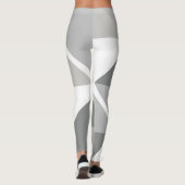 Leggings Plusieurs nuances de blanc et gris conception géom (Dos)