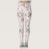 Leggings Plutôt Rose Blanc Floral (Devant)