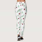 Leggings Pneuka mignonne point sapin de Noël Rouge Vert mot (Dos)