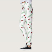 Leggings Pneuka mignonne point sapin de Noël Rouge Vert mot (Gauche)