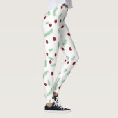 Leggings Pneuka mignonne point sapin de Noël Rouge Vert mot (Droite)