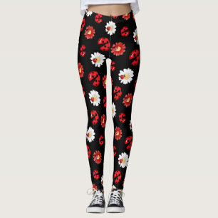 Leggings Pneuka rouge mignon point Ladybug fleur été Fille