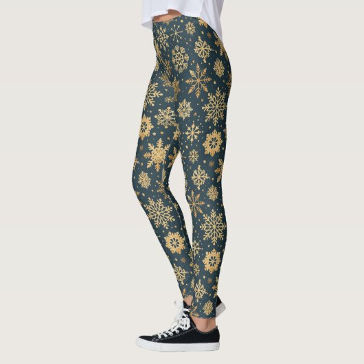 Leggings Pneus dorés sur bleu foncé (Gauche)