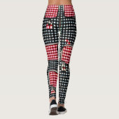 Leggings Poche de travail rouge et noire En vichy (Dos)