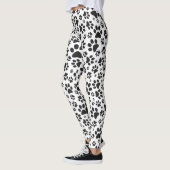 Leggings Poches de chien noir et blanc Poka Dot (Gauche)