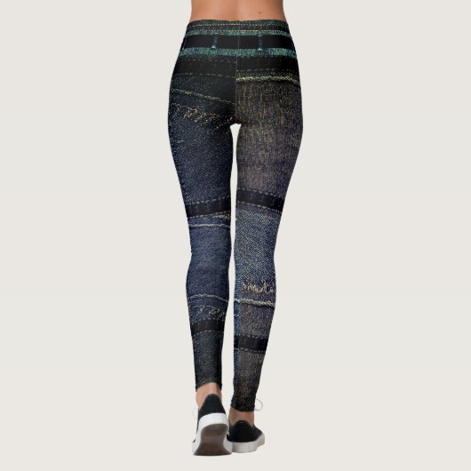 Leggings Poignée/Patchwork Denim Design (Dos)