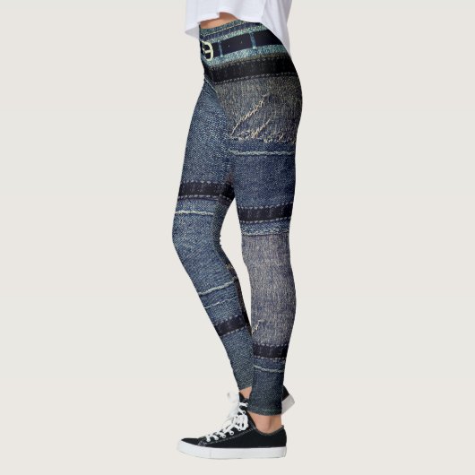 Leggings Poignée/Patchwork Denim Design (Gauche)