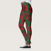 Leggings Poinsettia, motif de Noël (Gauche)