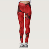 Leggings Poinsettias rouges (Devant)