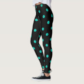 Leggings Point bleu vert et noir rétro Polka (Gauche)