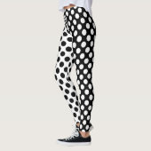 Leggings Point de polka noir et blanc d'opposúx de miroir (Gauche)
