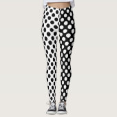 Leggings Point de polka noir et blanc d'opposúx de miroir (Devant)