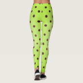 Leggings Point de Polka Retro Brown et vert clair (Dos)