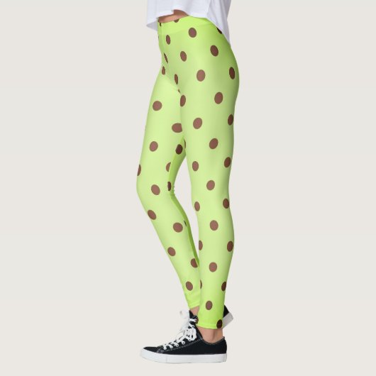 Leggings Point de Polka Retro Brown et vert clair (Gauche)