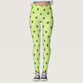 Leggings Point de Polka Retro Brown et vert clair (Devant)