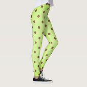 Leggings Point de Polka Retro Brown et vert clair (Droite)