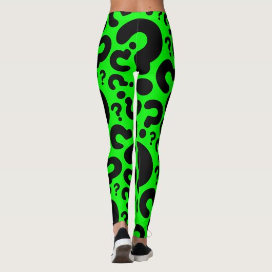 Leggings point d'interrogation vert acide halloween (Dos)