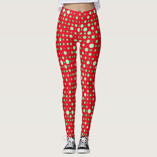 Leggings Point Polka 02.Vert. BG rouge (Devant)