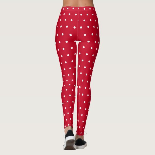 Leggings Point Polka blanc rouge (Dos)