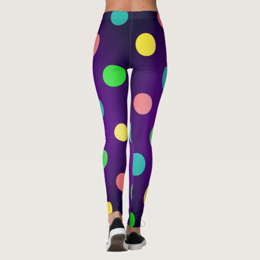 Leggings Point Polka multicolore et violet élégant (Dos)