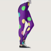 Leggings Point Polka multicolore et violet élégant (Droite)