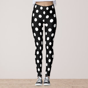 Leggings Point Polka noir et blanc