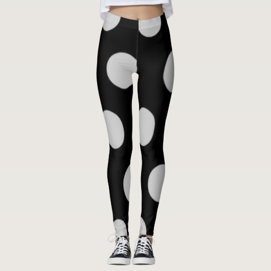 Leggings Point Polka noir et blanc (Devant)