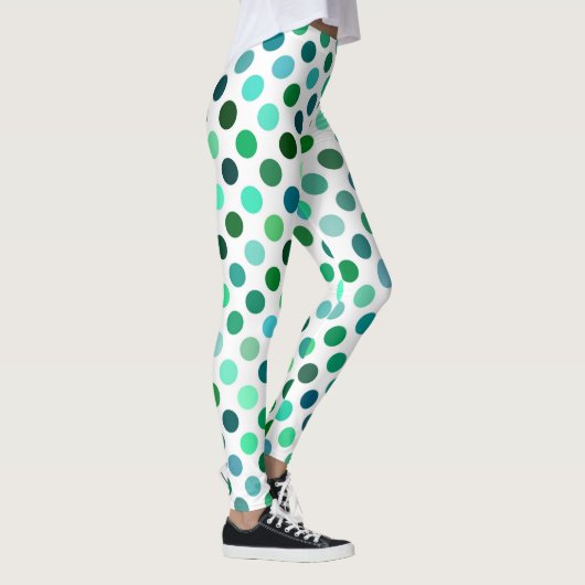 Leggings Point Polka vert et bleu (Droite)