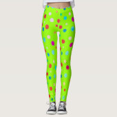 Leggings Point Polka vert néon (Devant)