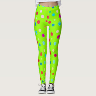 Leggings Point Polka vert Neon