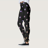 Leggings Pointe de Polka Mauve Beige et Noir (Gauche)