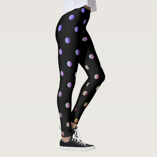Leggings Pointe de Polka Mauve Beige et Noir (Droite)