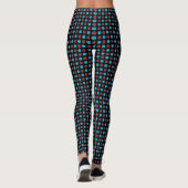 Leggings Pointe Polka rouge et Turquoise sur noir (Dos)