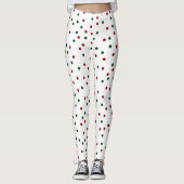 Leggings Pointe Polka rouge et verte (Devant)