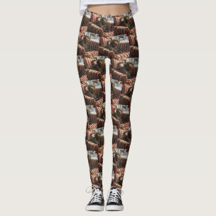Leggings Pointeur à poils durs Griffon Chien Festif de Noël