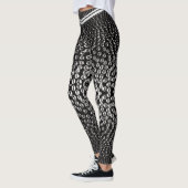 Leggings Points Abstraits géométriques brillants noirs et b (Gauche)