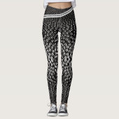 Leggings Points Abstraits géométriques brillants noirs et b (Devant)