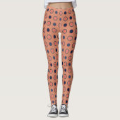 Leggings Points Bleus et Pêche (Devant)