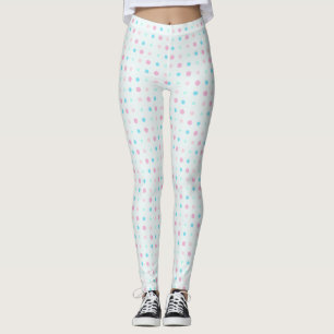 Leggings Points Bleus et Pêche