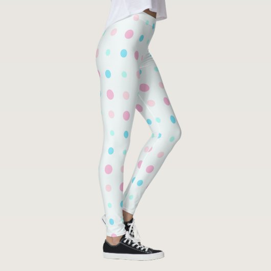 Leggings Points Bleus et Pêche (Droite)