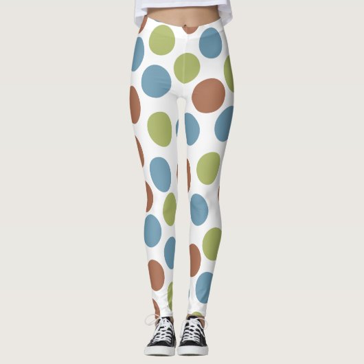 Leggings Points bleus, verts et Brown (Devant)