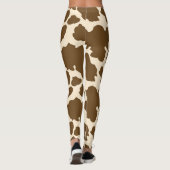 Leggings Points Brown Vache Imprimer Fermier Animaux de fer (Dos)